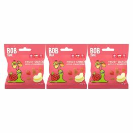 3 x Przekąska Jabłko Truskawka Bez Dodatku Cukru 20 g - Bod Snail