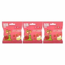 3 x Przekąska Jabłko Truskawka Bez Dodatku Cukru 20 g - Bod Snail
