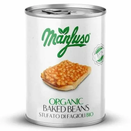 Fasola Biała w Sosie Pomidorowym Bio 400 g - Manfuso