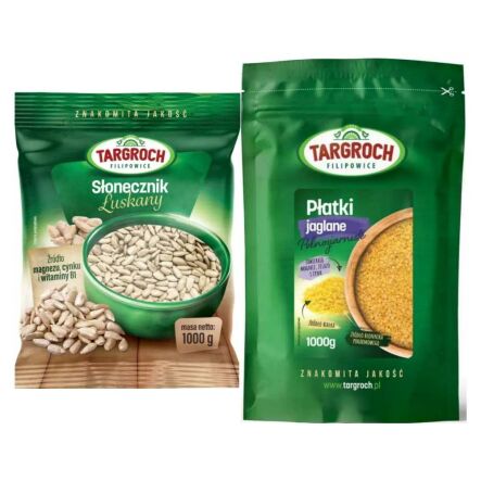Słonecznik Łuszczony Flowpack 1 kg Targroch  + Płatki Jaglane 1 kg - Targroch 