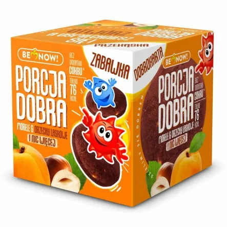 Kostka Krążki Morele i Orzechy Laskowe 25 g Porcja Dobra - Przecena Krótka Data Minimalnej Trwałości