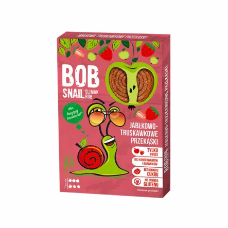 Przekąska Jabłkowo - Truskawkowa z Owoców Bez Dodatku Cukru 60 g - Bob Snail