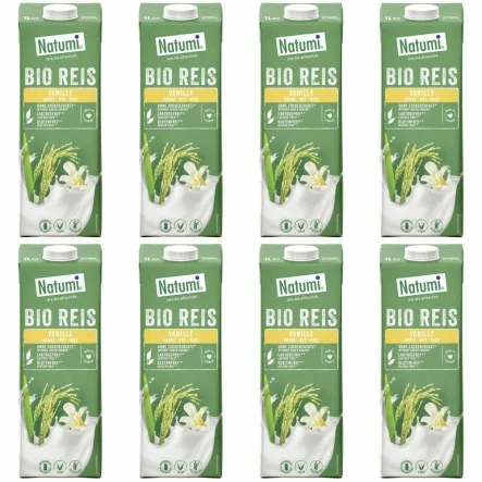 8 x Napój Ryżowy o Smaku Waniliowym Bez Dodatku Cukru Bio UHT 1 l - Natumi