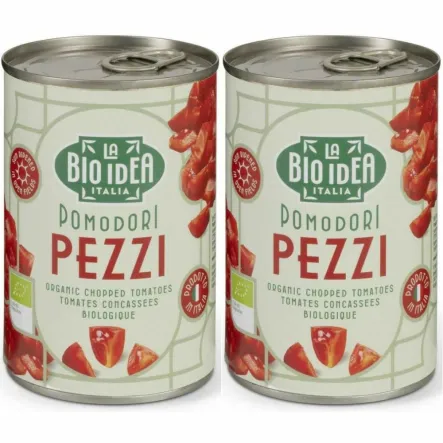 2 x Pomidory Krojone Bez Skóry (Puszka) Bio 400 g - La Bio Idea