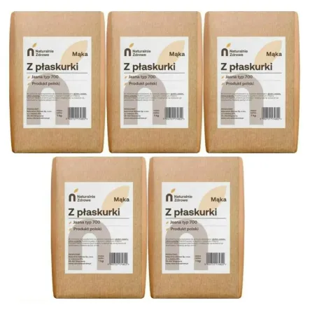 5 x Mąka Jasna z Płaskurki Typ 700 1 kg - Naturalnie Zdrowe