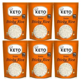 6 x Makaron Konjac w Kształcie Ryżu (Sticky Rice) do Sushi 200 g - Keto Chef