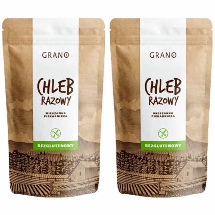 2 x Chleb Razowy Bezglutenowy Mieszanka Piekarnicza 500 g - Grano