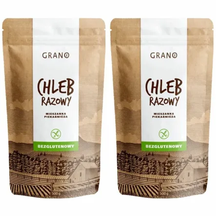 2 x Chleb Razowy Bezglutenowy Mieszanka Piekarnicza 500 g - Grano