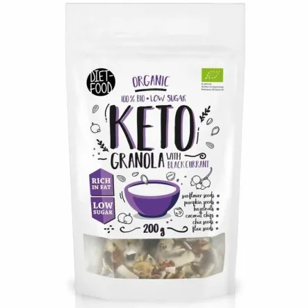 Keto Granola z Czarną Porzeczką BIO 200 g - Diet Food