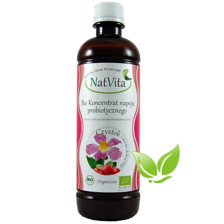Koncentrat Napoju Probiotycznego Czystek i Skórka Dzikiej Róży Bio 500ml-Natvita