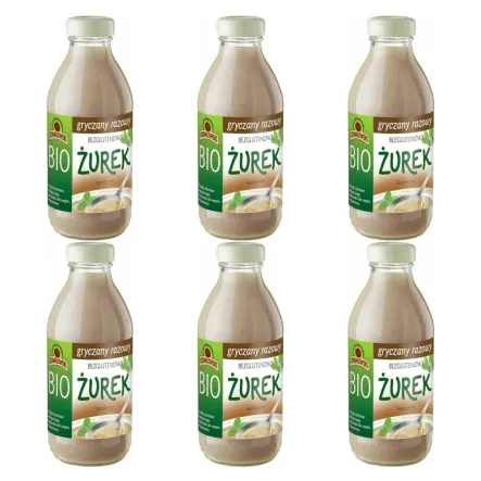 6 x Żurek Gryczany Razowy Bezglutenowy Koncentrat Bio 320 ml - Kowalewski