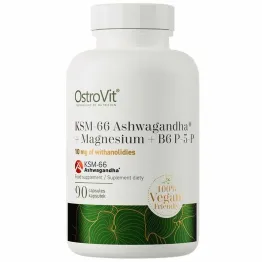 KSM-66 Ashwagandha+Magnez+Witamina B6 P-5-P 90 Kapsułek - OstroVit