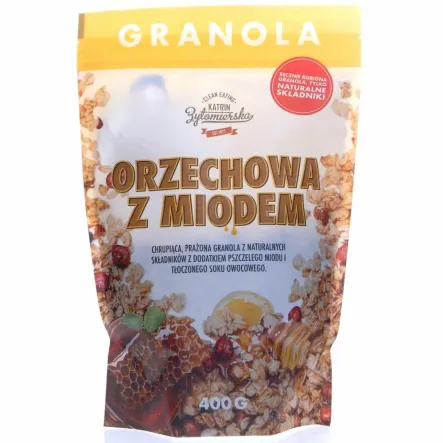 Granola Orzechowa z Miodem Bez Dodatku Cukru 400 g - CLEAN EATING