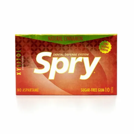 Gumy Z Ksylitolem Cynamonowe 10 sztuk SPRY - Przecena Krótka Data Minimalnej Trwałości