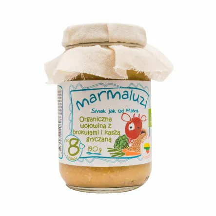 Wołowina z Brokułami i Kaszą Gryczaną Bio 190 g - Marmaluzi