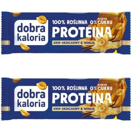 2 x Baton Proteina Krem Orzechowy & Wanilia 45 g - Dobra Kaloria