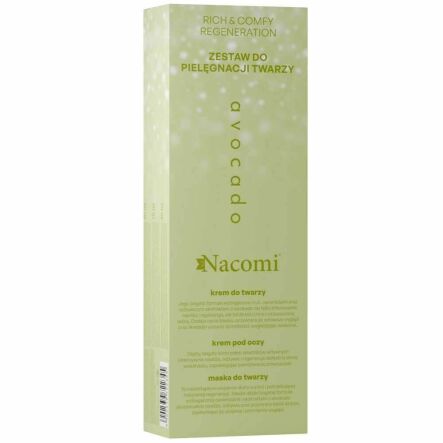 Zestaw do Pielęgnacji Twarzy AVOCADO (Krem do Twarzy 40 ml+ Krem Pod Oczy 15 ml+ Maseczka do Twarzy 40 ml) - Nacomi