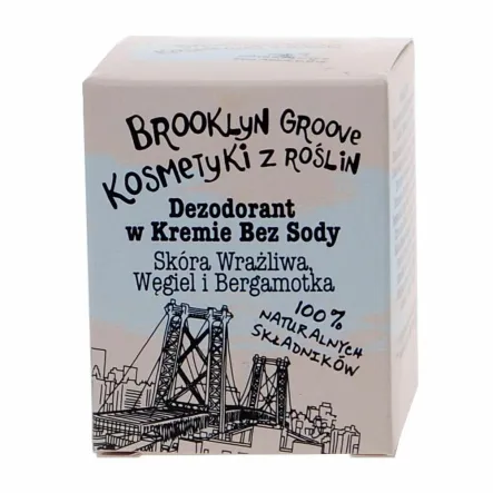 Naturalny Dezodorant w Kremie bez Sody - Węgiel i Bergamotka 30 ml - Brooklyn Groove 