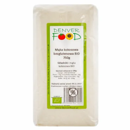 Mąka Kokosowa Bezglutenowa Bio 750 g - Denver