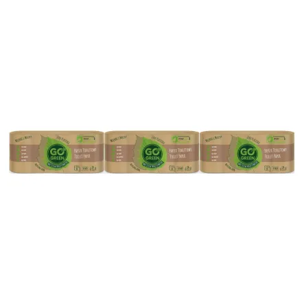 Zestaw 3 x Papier Toaletowy 8 Rolek Po 150 Listków 3 Warstwy Go Green 