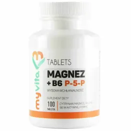 Cytrynian Magnezu + Witamina B6 P5P 100 Tabletek - MyVita
