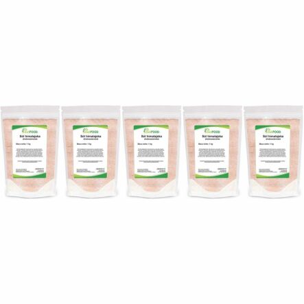5 x Sól Himalajska Różowa Drobnoziarnista 1 kg - DeliFood
