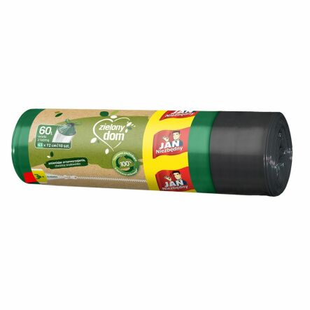 Worki Zielony Dom z Taśmą 60 L Sztuk - Jan Niezbędny