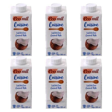6 x Mleczko Kokosowe Bio 60% 200 ml UHT Ecomil