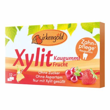 Guma Ksylitolowa do Żucia o Smaku Owocowym 12 Pastylek 17 g Birkengold