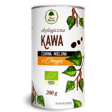 Kawa Czarna Mielona z Chagą Eko 200 g Dary Natury - Wyprzedaż