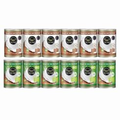 6 x Białe Kokosowe Mleczko 5-7% Tłuszczu 400 ml - Mr. Ming + 6 x Białe Kokosowe Mleczko BIO 17-19%Tłuszczu 400 ml - Mr. Ming