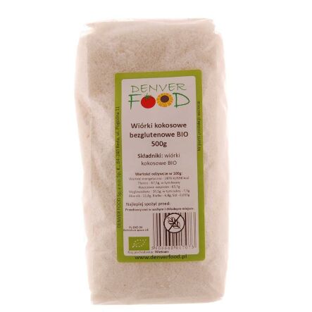 Wiórki Kokosowe Bezglutenowe Bio 500 g - Denver