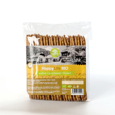 Paluszki Żytnie Pełnoziarniste z Solą Bio 120 g - Happylife