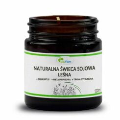 Naturalna Świeca Sojowa LEŚNA (Eukaliptus, Mięta Pieprzowa, Trawa Cytrynowa) 120 ml - Vitafarm