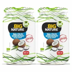 2 x Olej Kokosowy Extra Virgin Nierafinowany Zimnotłoczony Bio 900 ml - Big Nature