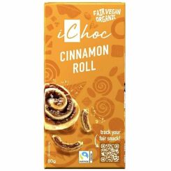 Tabliczka Kakaowa z Cynamonem i Kawałkami Wafli Fair Trade Bio 80 g - ICHOC