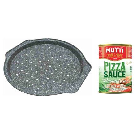 Forma do Pieczenia Pizzy Tacka fi 31 cm Klausberg + Sos Pomidorowy do Pizzy z Ziołami 400 g - MUTTI